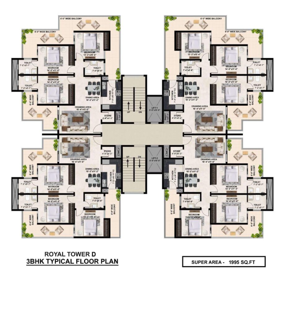 Atlantis Grand 3 BHK 1995 Sq Ft